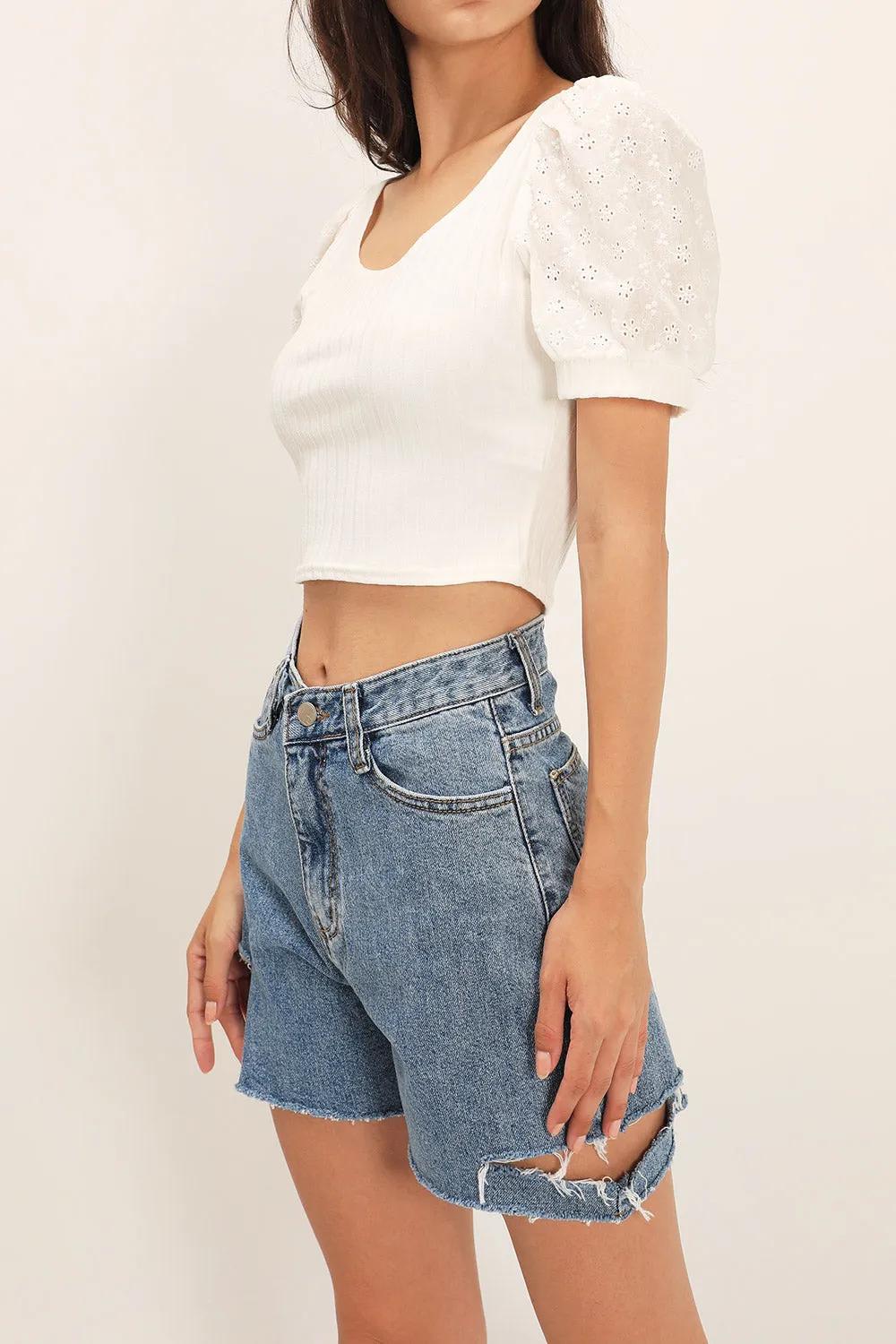 Ellie Eyelet Lace Crop Top