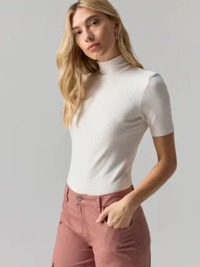 Essential Short Sleeve Mock Neck Top