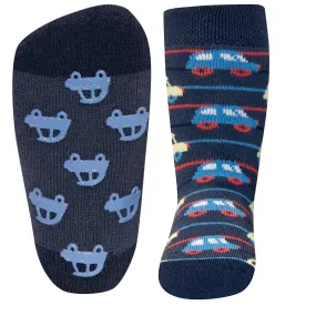 Ewers Car Navy Cars Anti Slip Socks 德國深藍車車粒粒防滑襪 (可穿鞋) (12-24m)