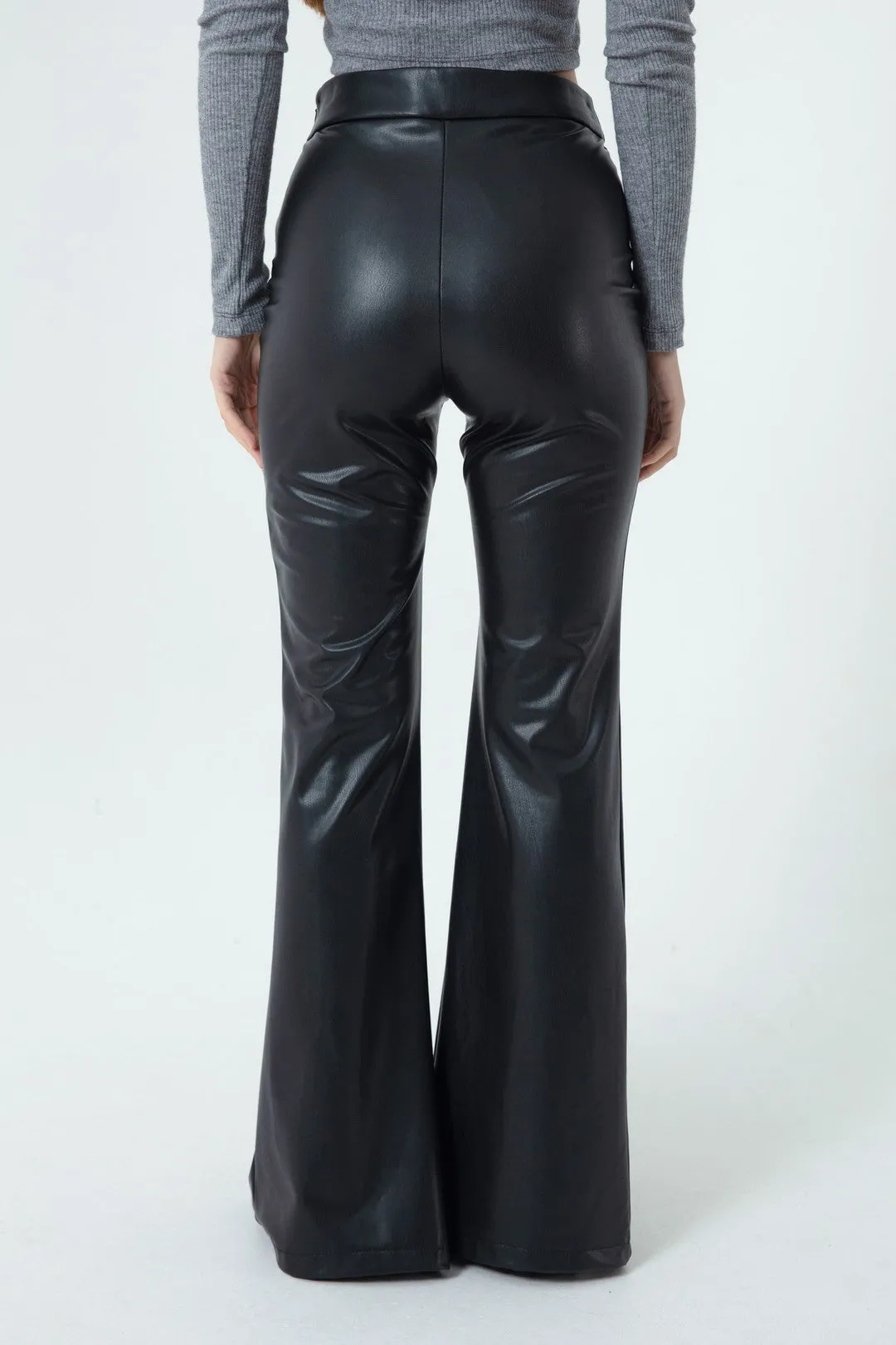 Female Slit Leather Pants