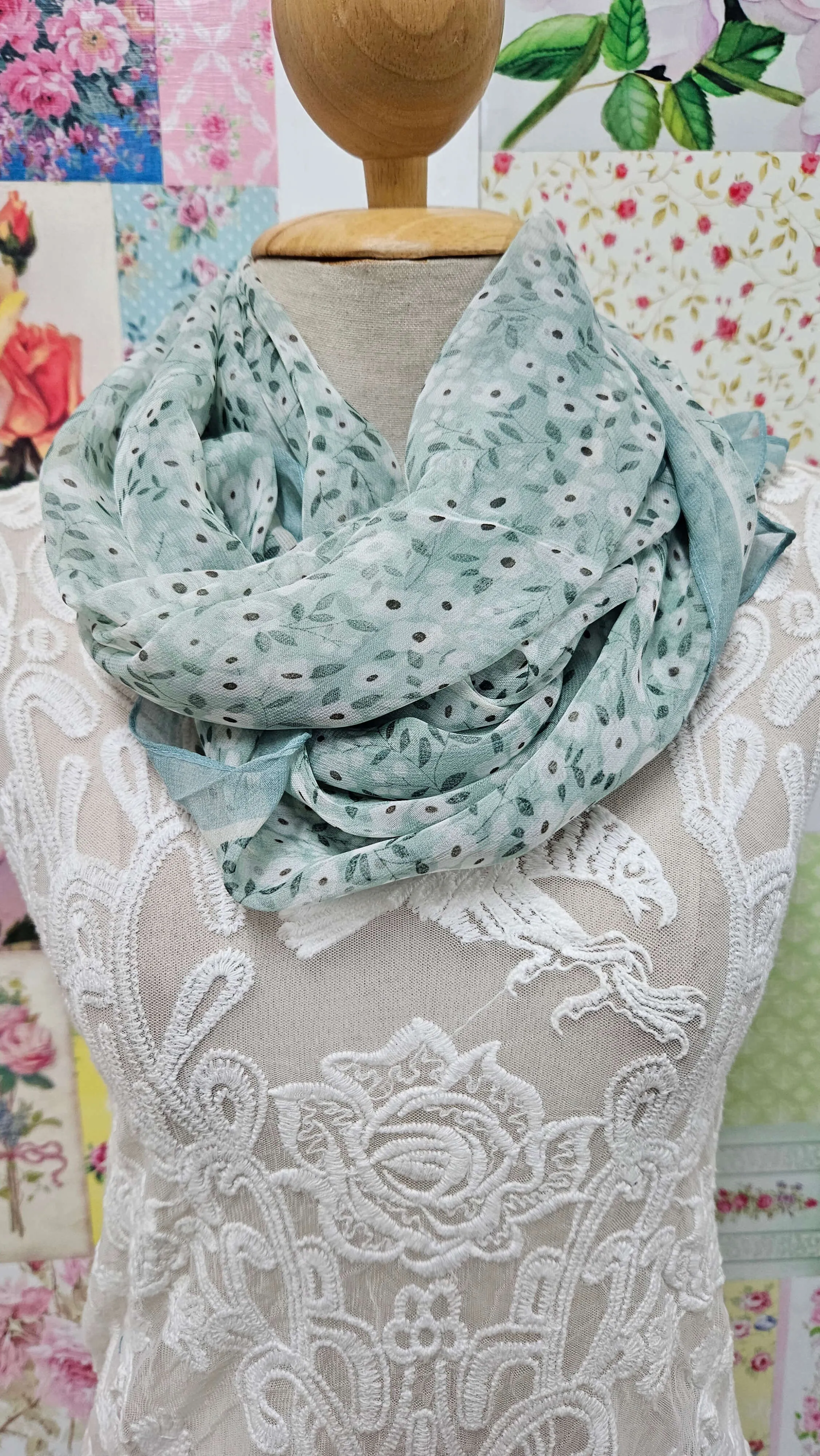 Green Printed Scarf SE0292