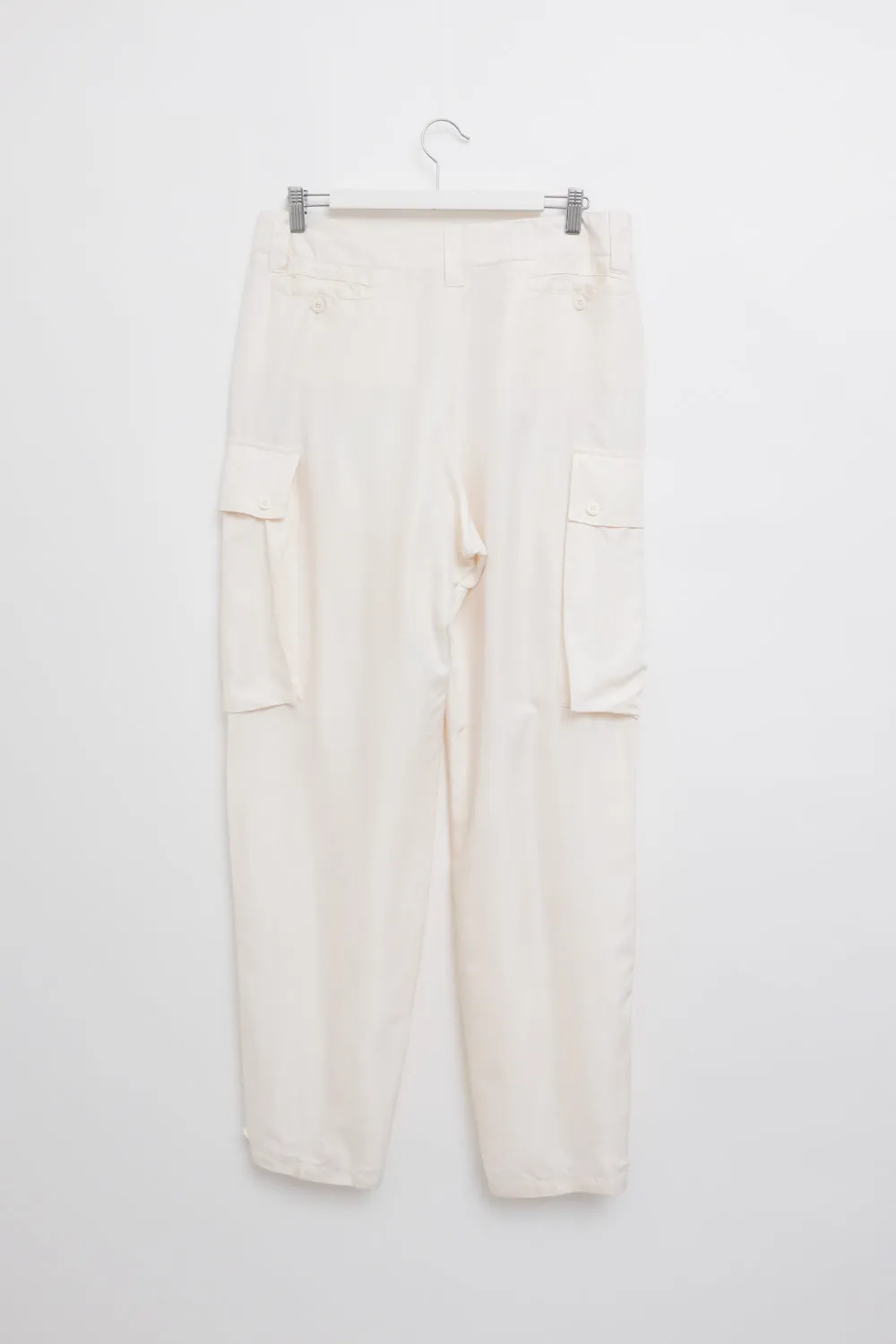 GUCCI VINTAGE SILK CARGO CREAM PANTS