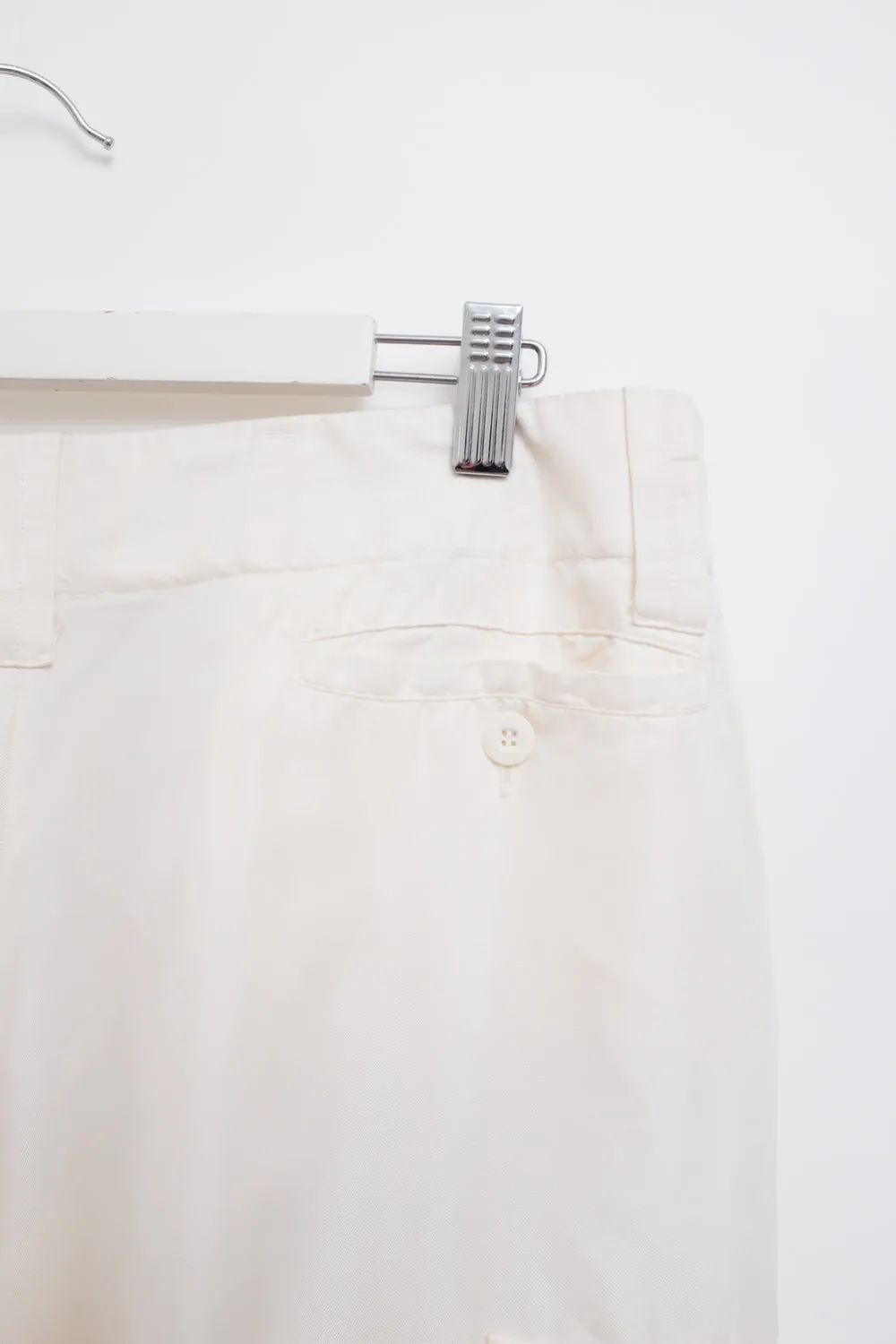 GUCCI VINTAGE SILK CARGO CREAM PANTS