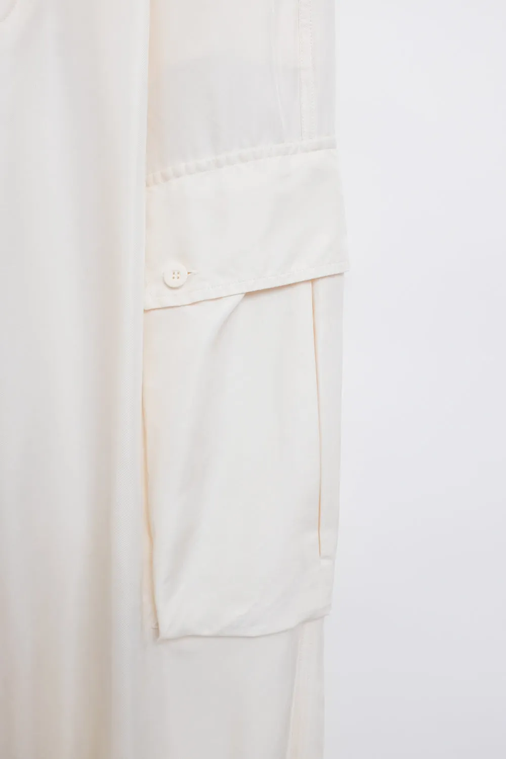 GUCCI VINTAGE SILK CARGO CREAM PANTS