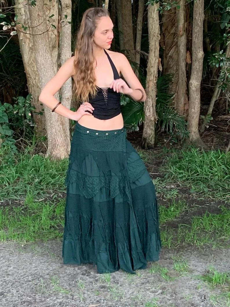 GYPSY QUEEN SKIRT GREEN