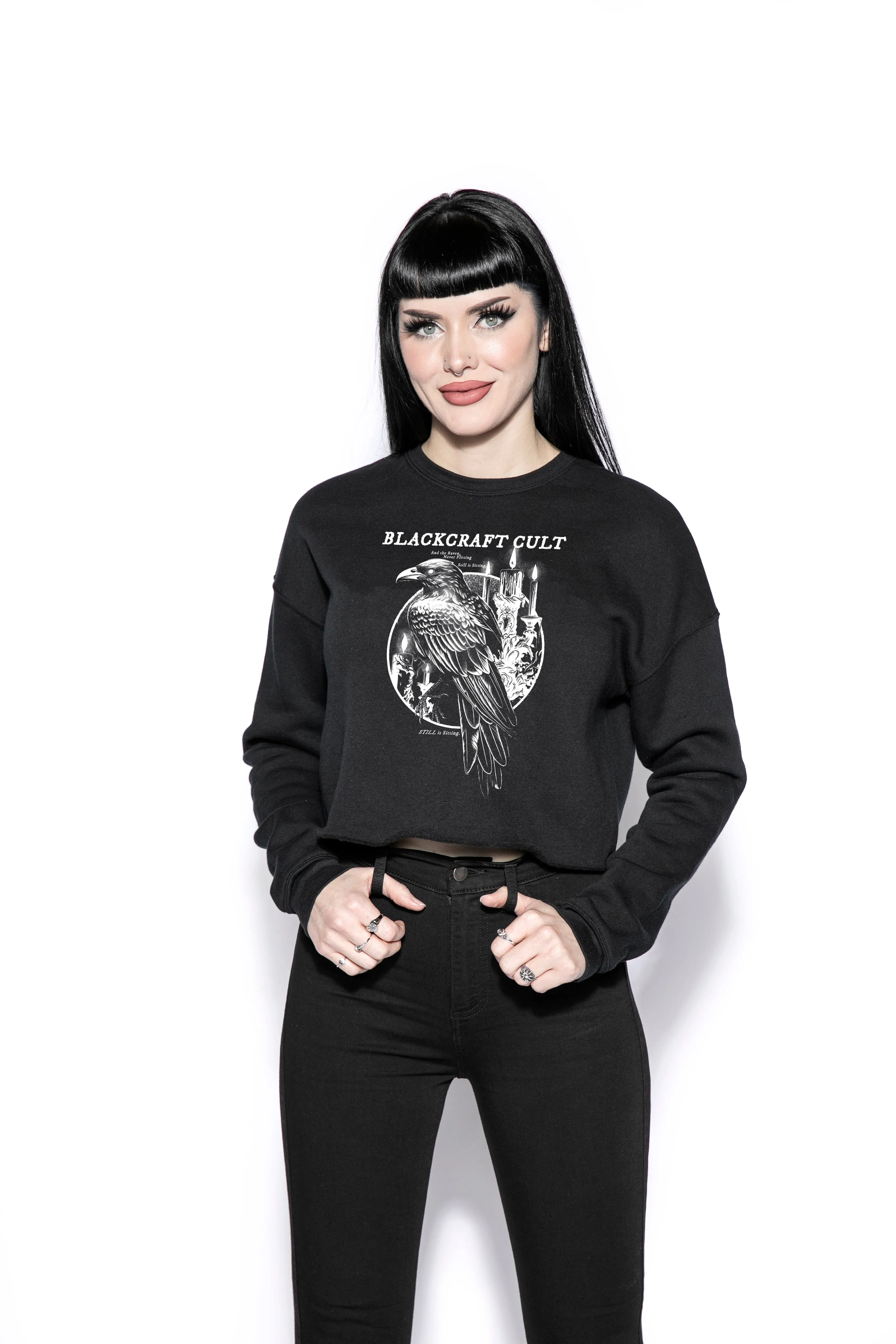 Hail The Raven - Women's Cropped Crewneck