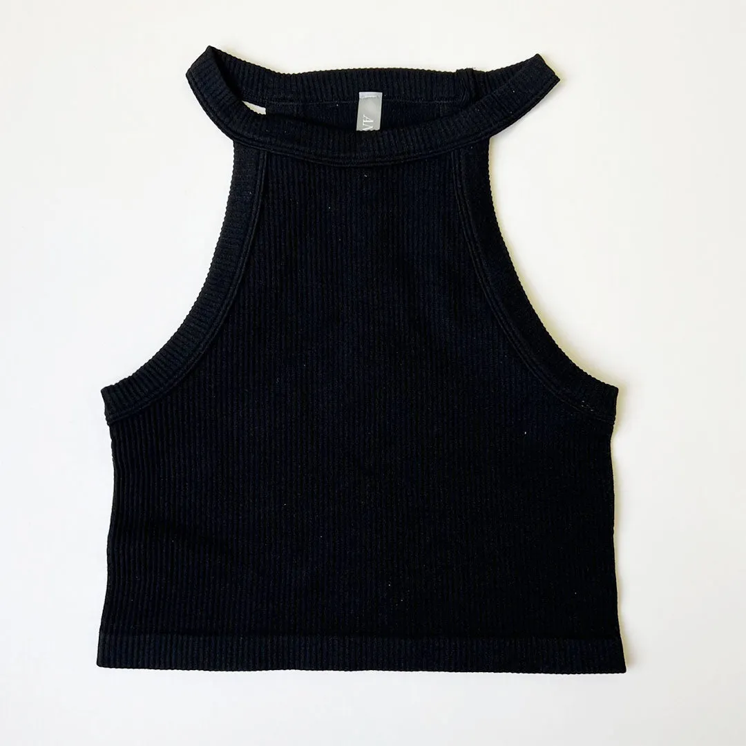 Halterneck Sleeveless Crop Tank Top