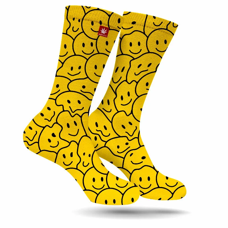 Happy Face Melt WEED SOCKS