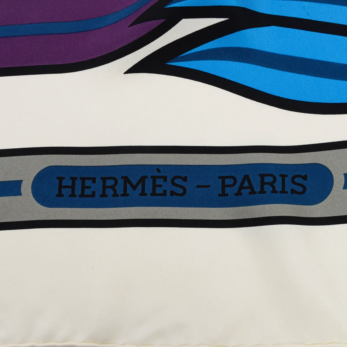 Hermes Blue Silk Quadrige Bayadere Giant Triangle Scarf