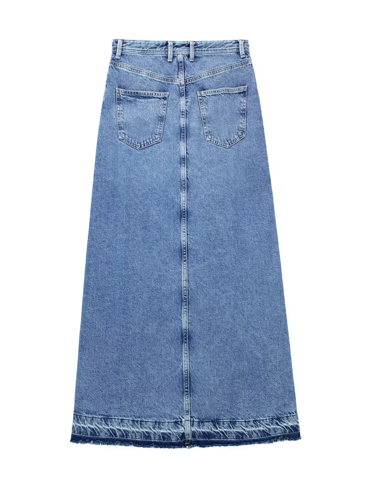 High Waist Slit Denim Skirt