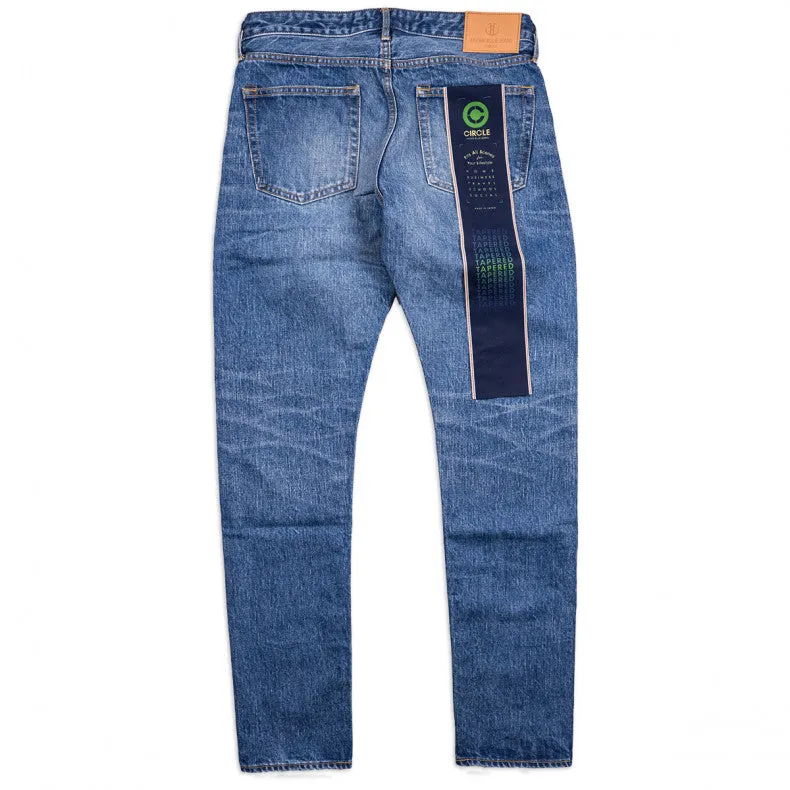 Japan blue J201 14.8oz US Cotton Tapered Selvedge Jean - Mid Wash