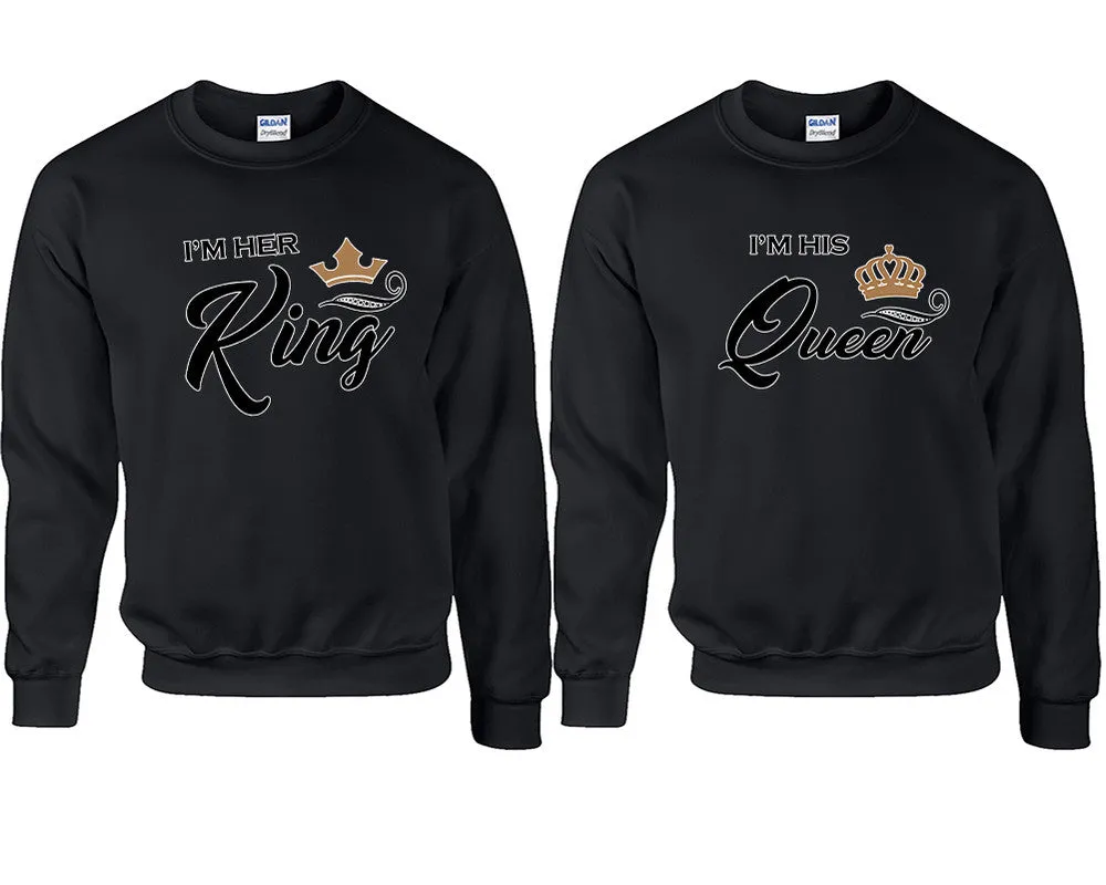 King Queen Couple Matching Sweaters, Couple Crewnecks