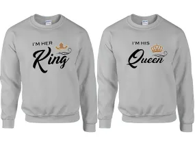 King Queen Couple Matching Sweaters, Couple Crewnecks