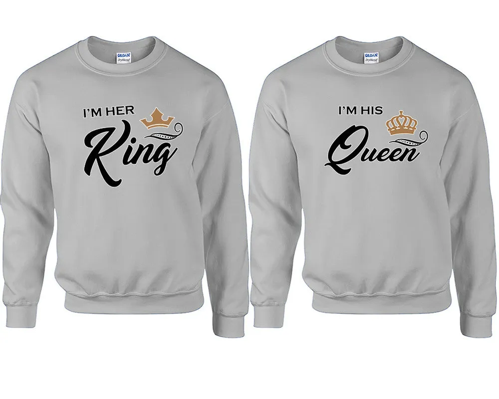 King Queen Couple Matching Sweaters, Couple Crewnecks