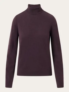 Lambswool roll neck - Chocolate Plum