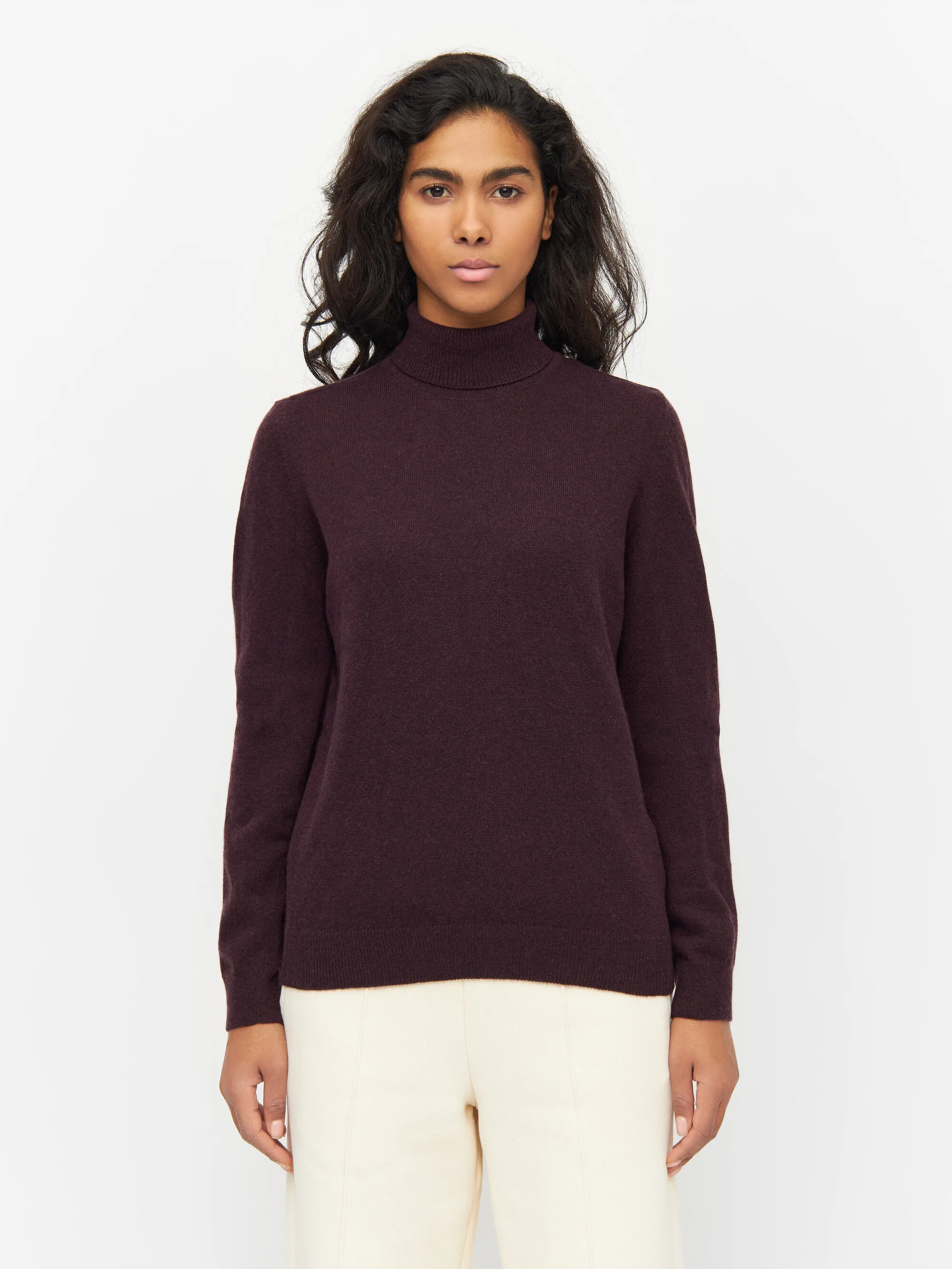 Lambswool roll neck - Chocolate Plum