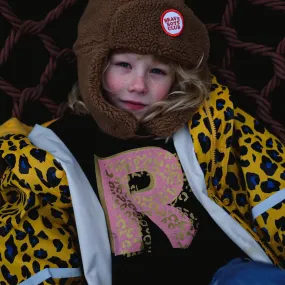 Layered Leopard Initial Kids Sweater