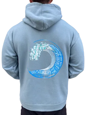 Long Island Strong Beach Wave Hoodie (Salty Blue)