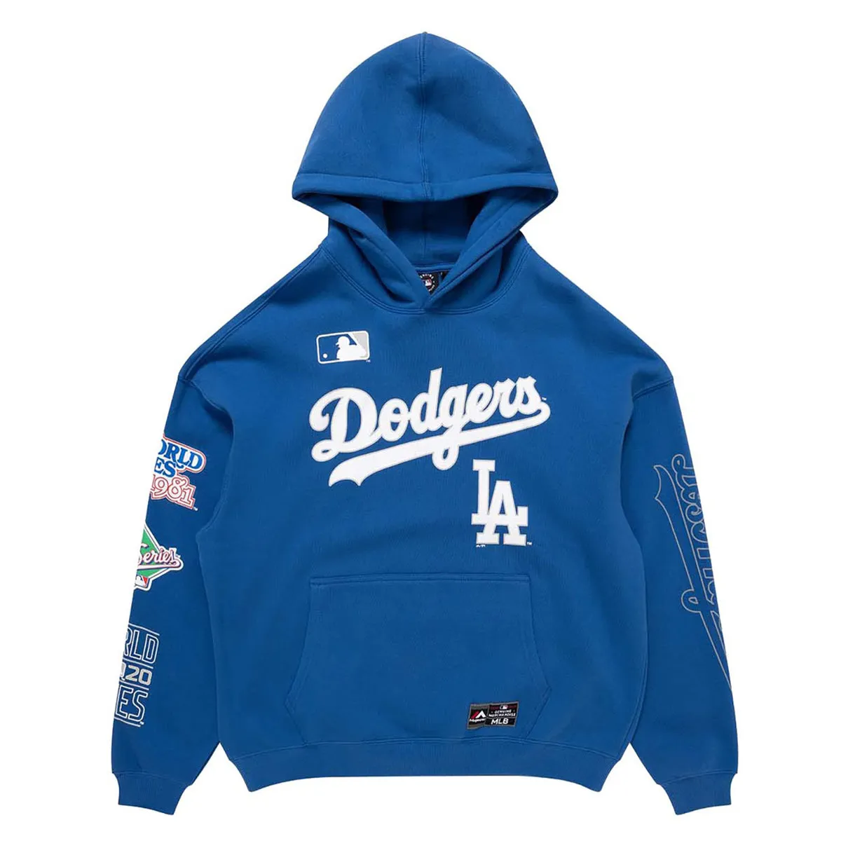 Vintage Los Angeles Dodgers MLB Faded Royal Hoodie by Majestic