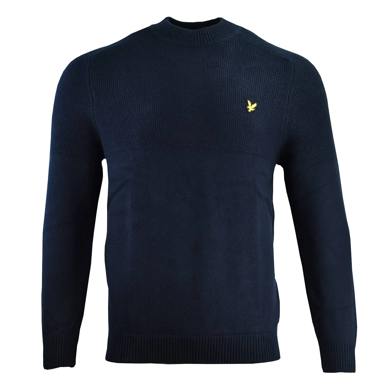 Lyle & Scott Seed Stitch Mock Neck Pullover - Dark Navy