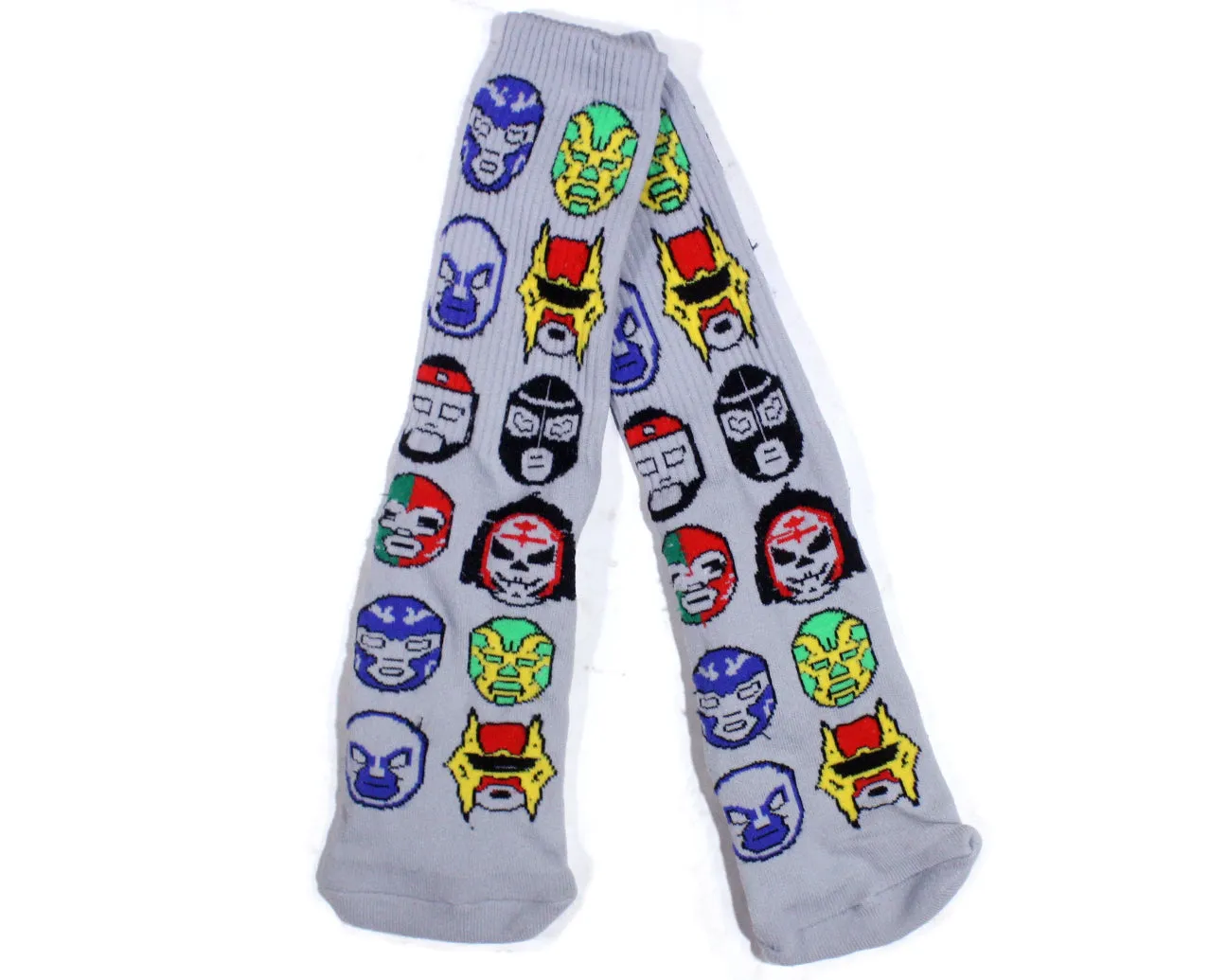 MASK COLLAGE HIGH SOCKS - GRAY