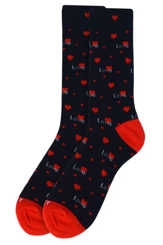 Men's Love Hearts Valentine's Day Novelty Socks