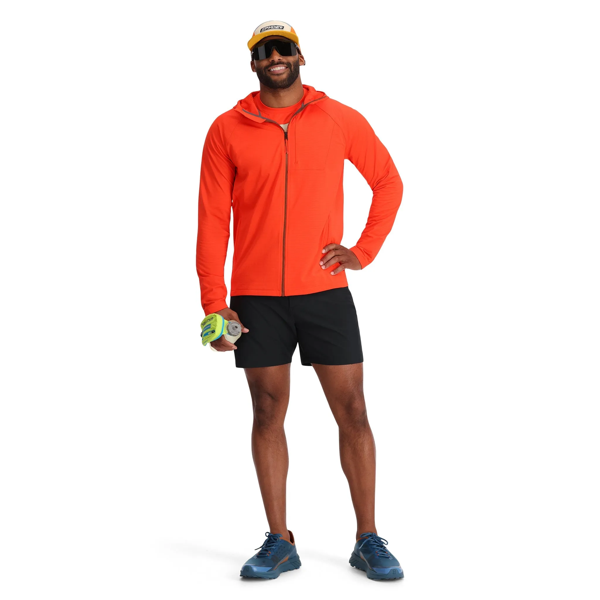 Mens Matrix Gridweb Hoodie - Twisted Orange