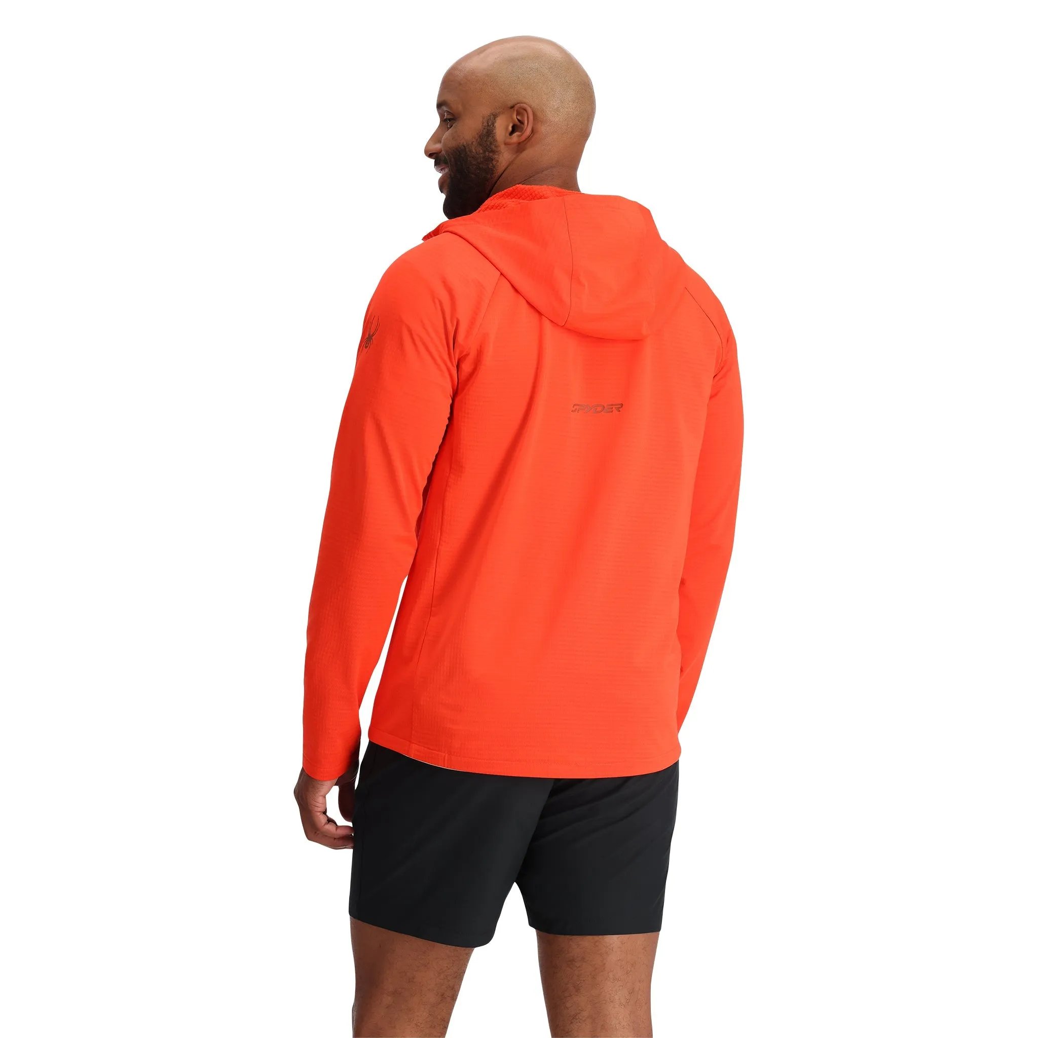 Mens Matrix Gridweb Hoodie - Twisted Orange