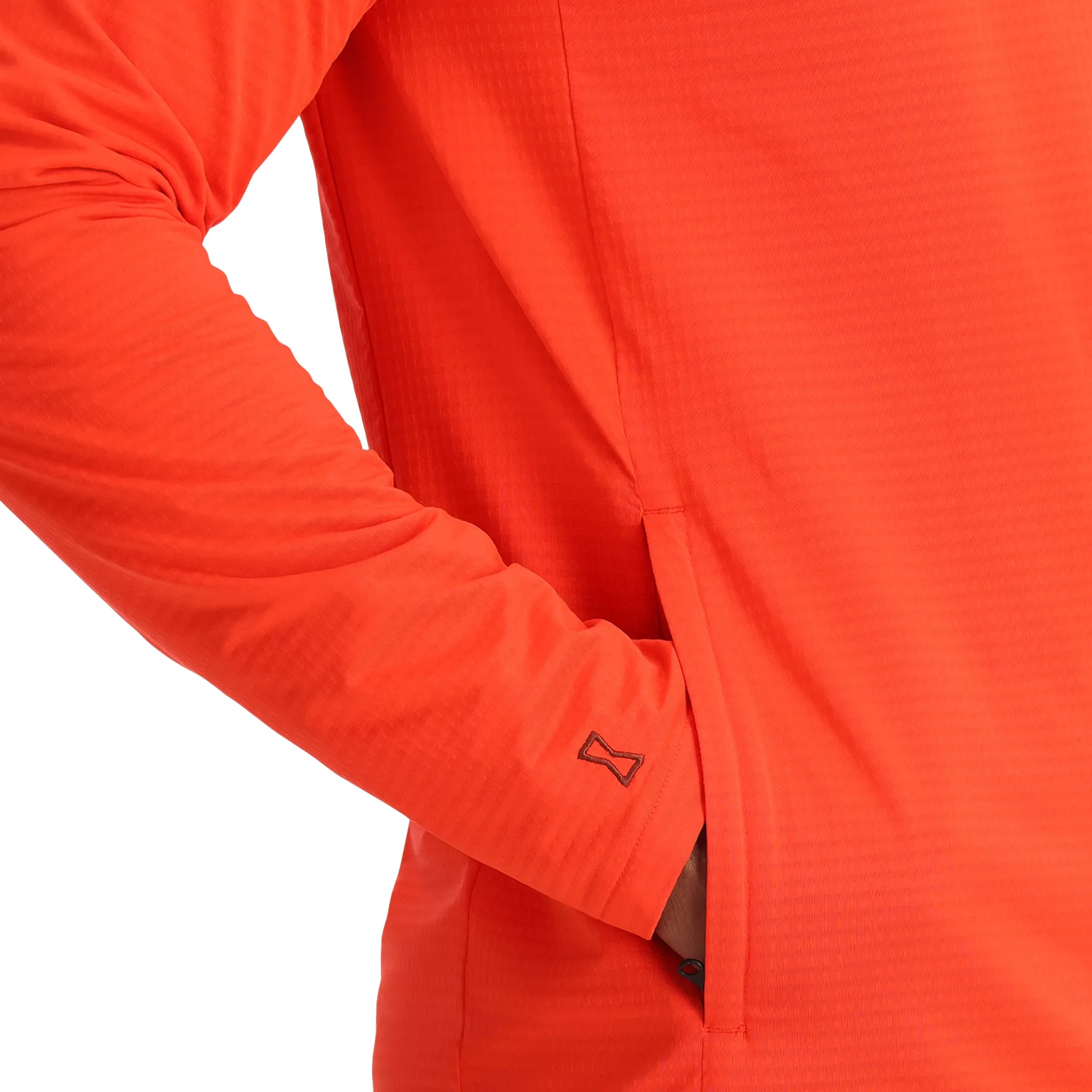 Mens Matrix Gridweb Hoodie - Twisted Orange