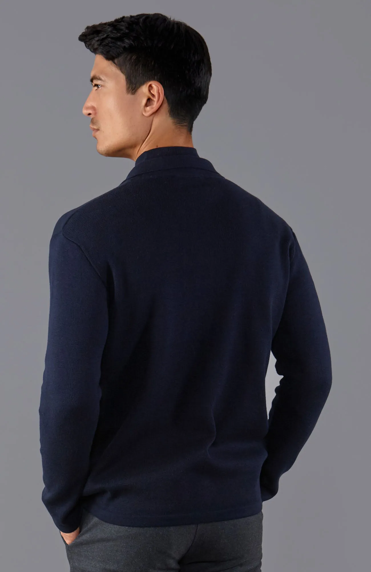 Mens Ultra Fine Cotton Mock Turtle Neck Jumper