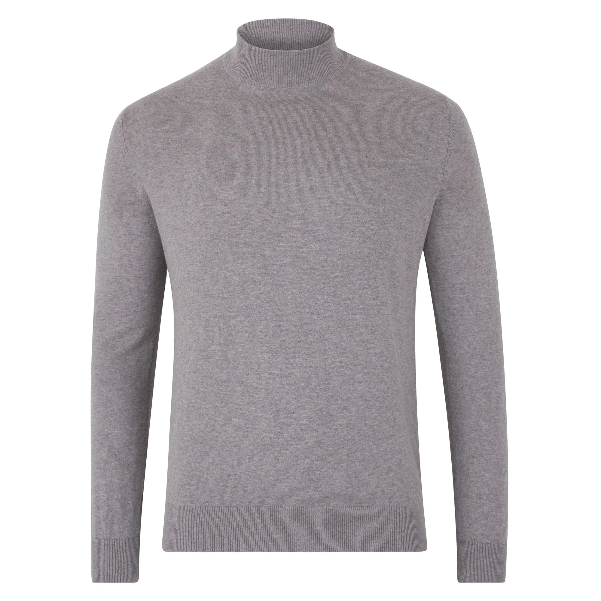 Mens Ultra Fine Cotton Mock Turtle Neck Jumper