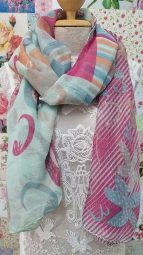 Mint Green Print Scarf SE019