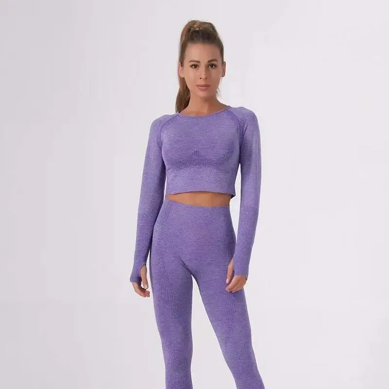 Motion Seamless Long Sleeve Crop Top-Orchid