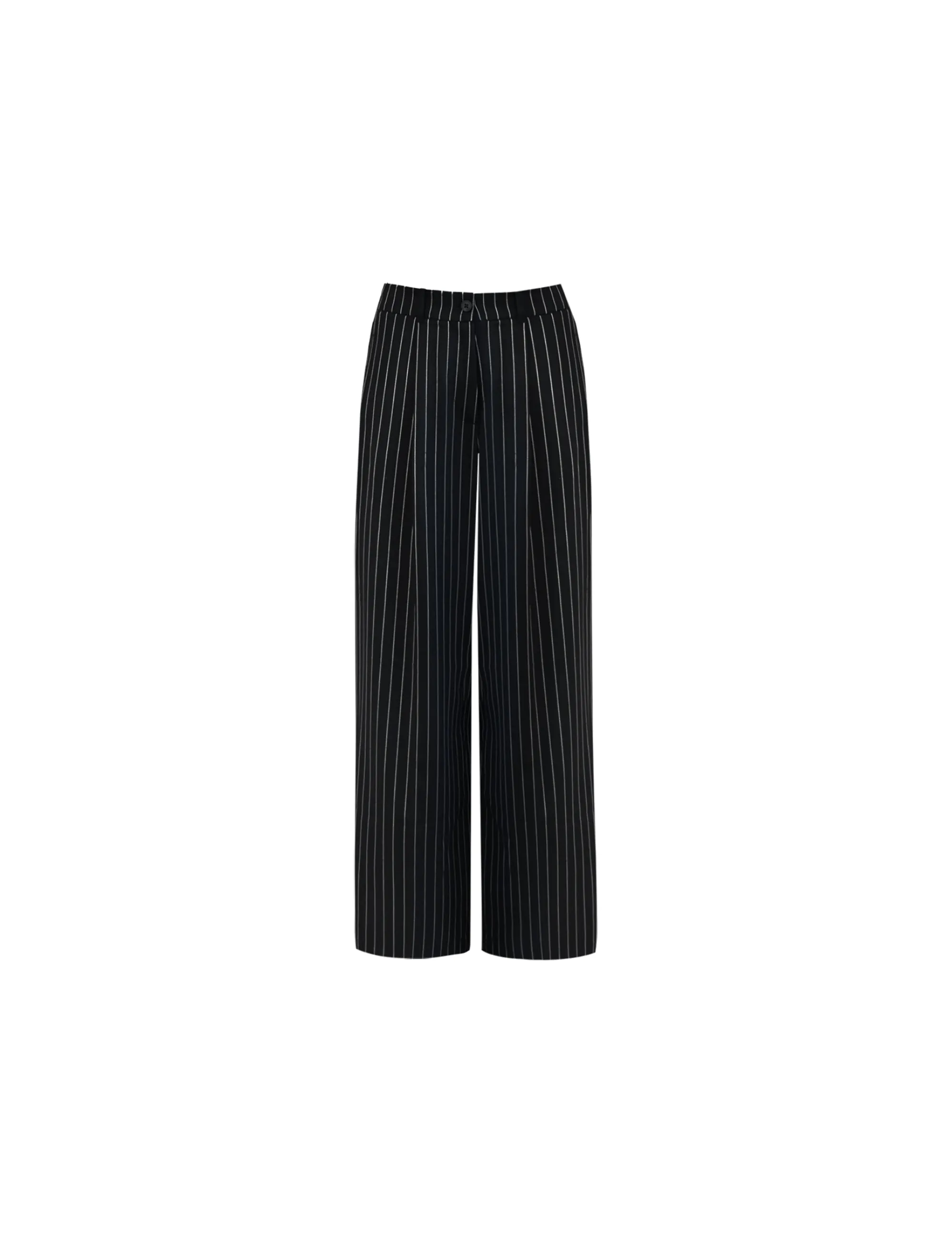 Navy Pinstripe Trousers