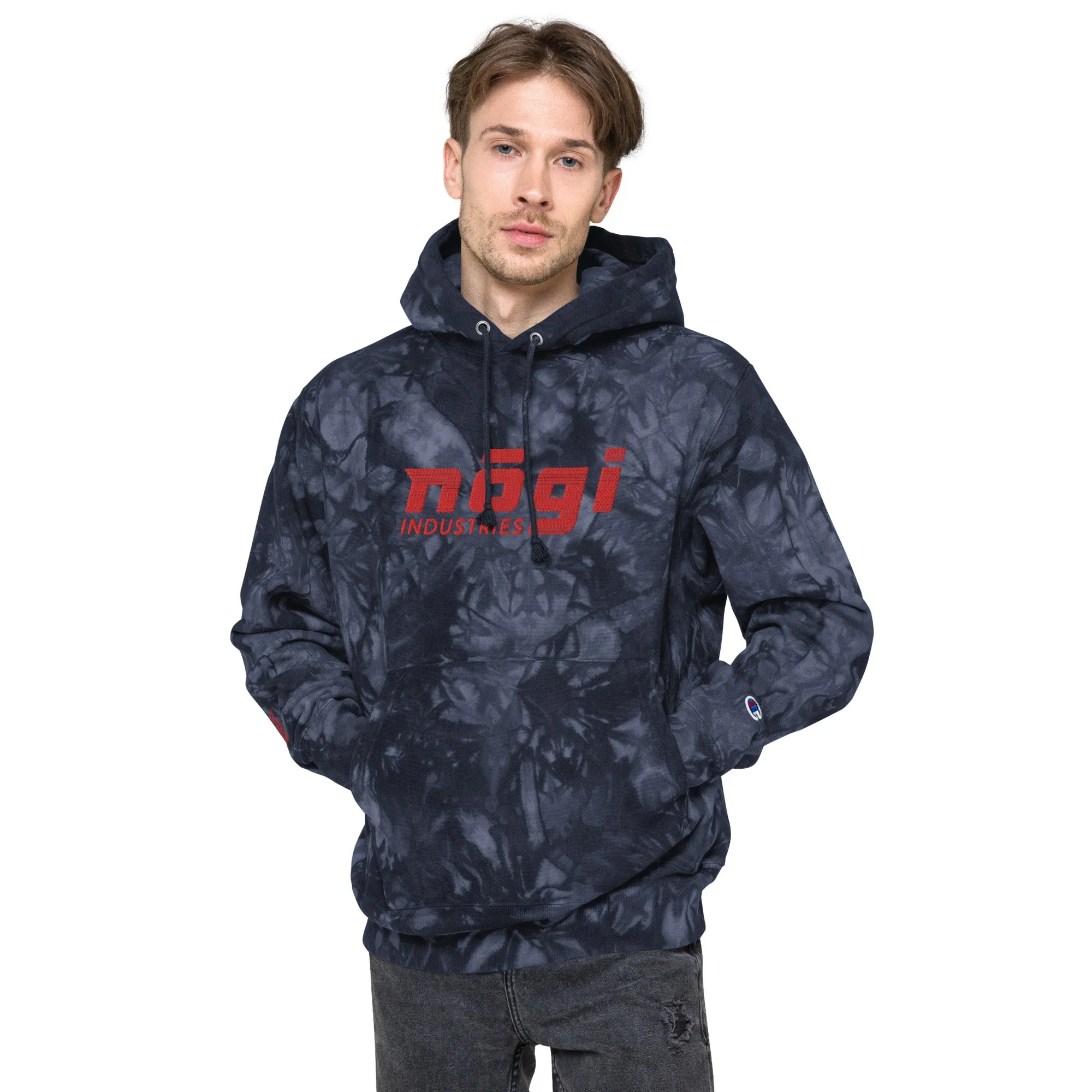 Navy Smoke Unisex Champion Tie-Dye Hoodie