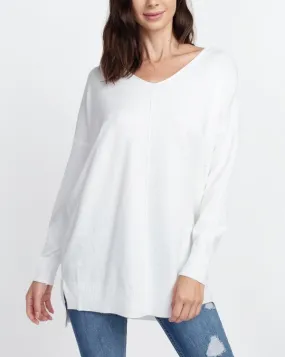 Nina Front Seam V-Neck Sweater