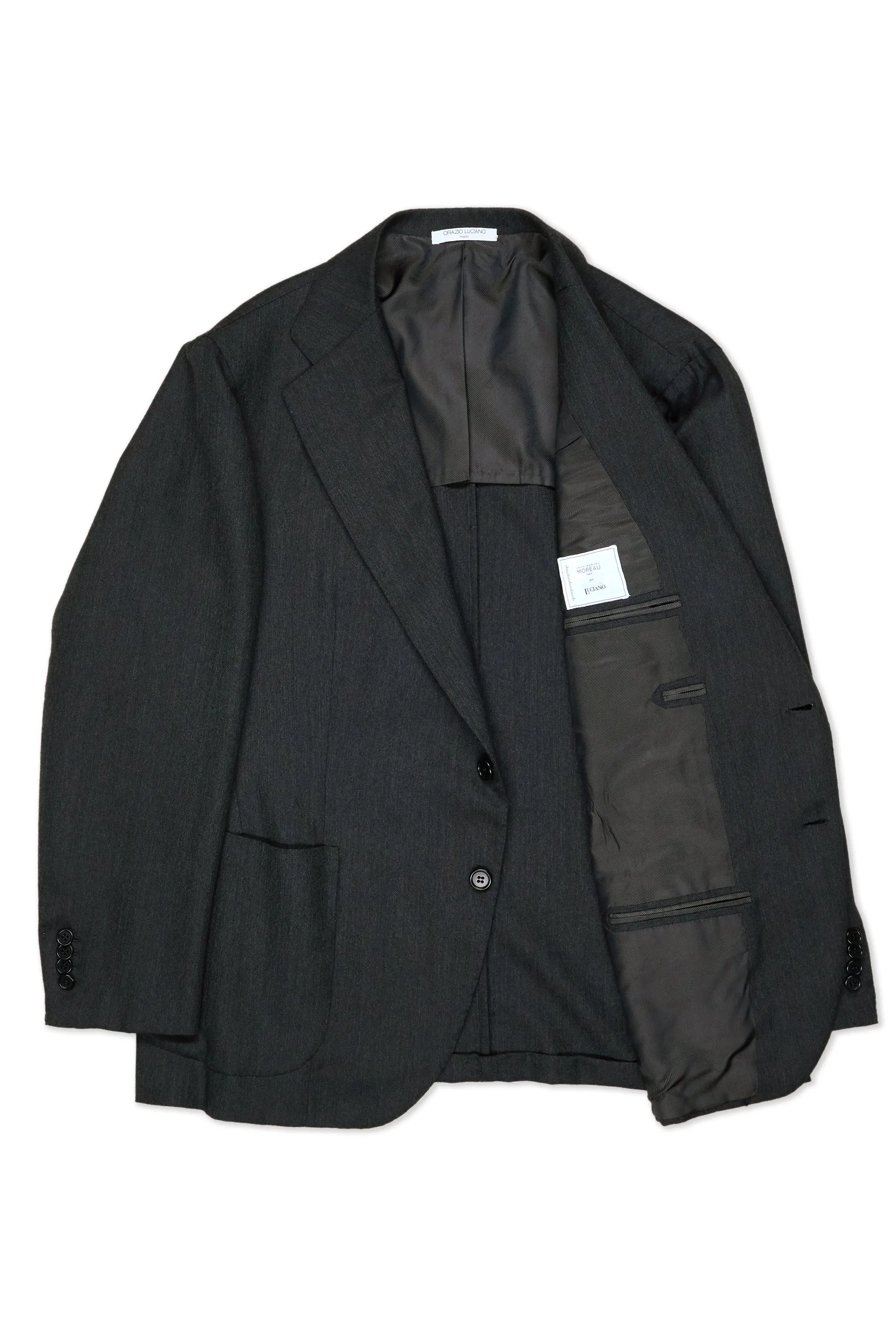 Orazio Luciano Charcoal Herringbone Wool Jacket with Ambrosi Trousers