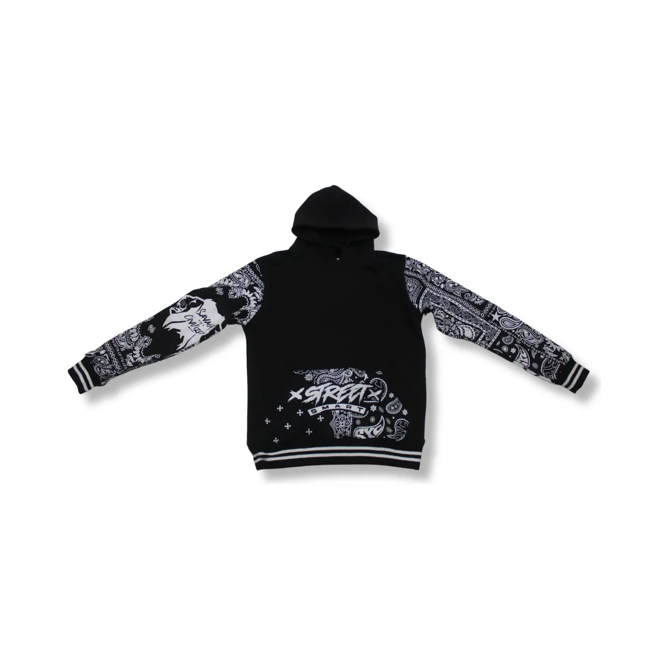 PAISLEY HOODIE-  BLACK