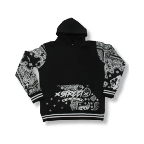 PAISLEY HOODIE-  BLACK