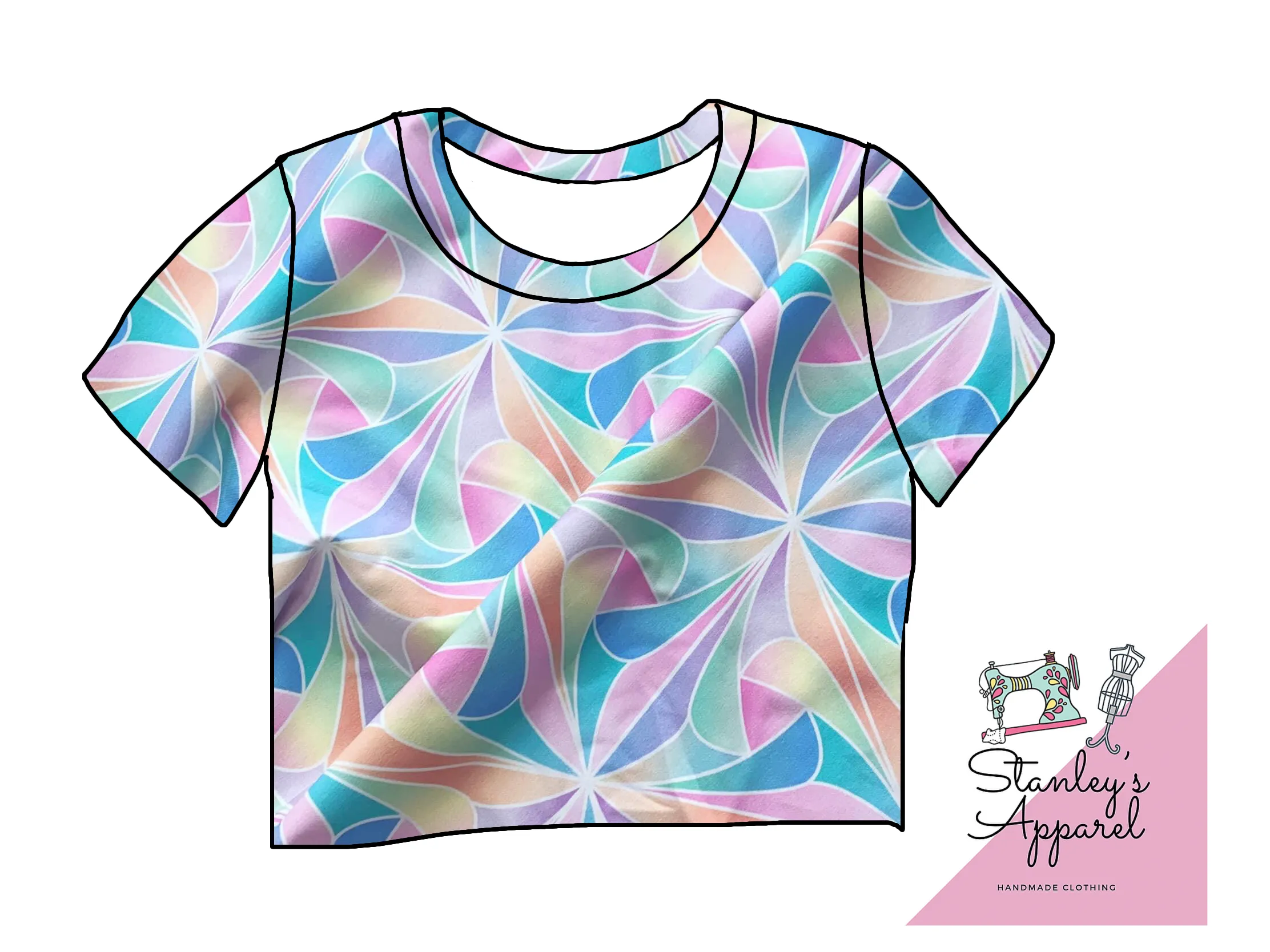 pastel organic Adult crop top