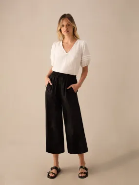 Petite Black Wide Leg Culottes