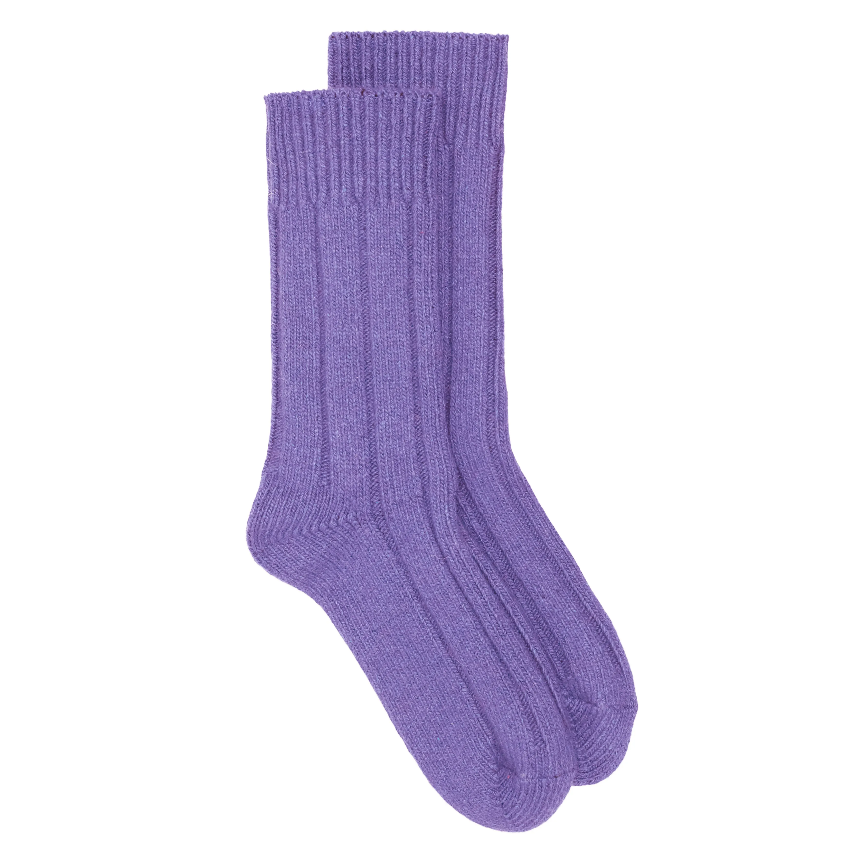 Plain Recycled Wool Ankle Sock - Purple