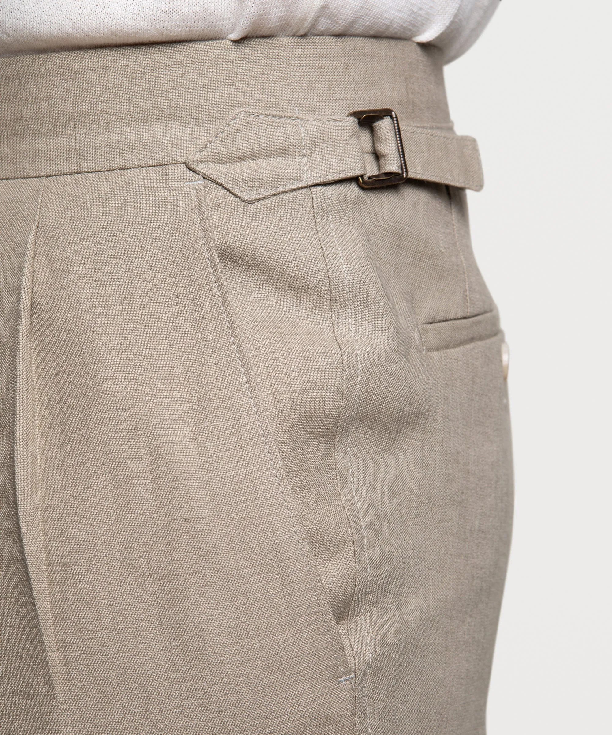 Pleated Linen Dinner Trousers