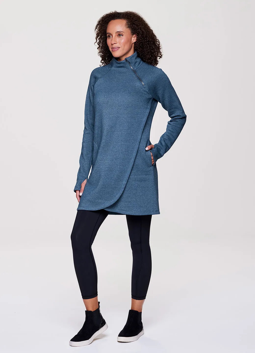 Prime Ready To Roll Fleece Mock Neck Dress