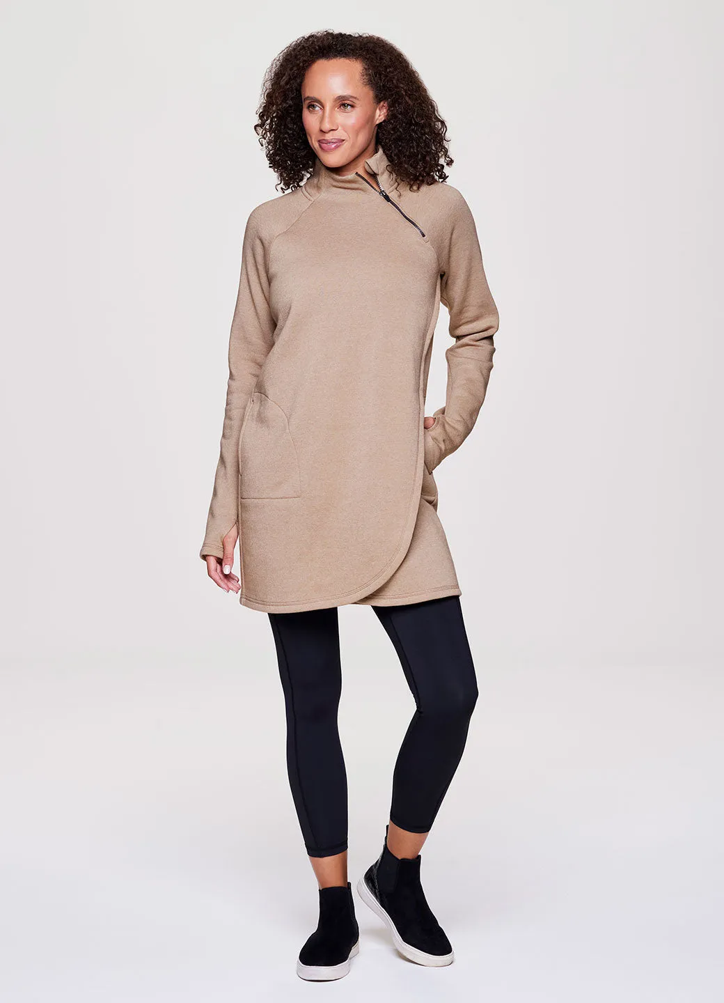 Prime Ready To Roll Fleece Mock Neck Dress