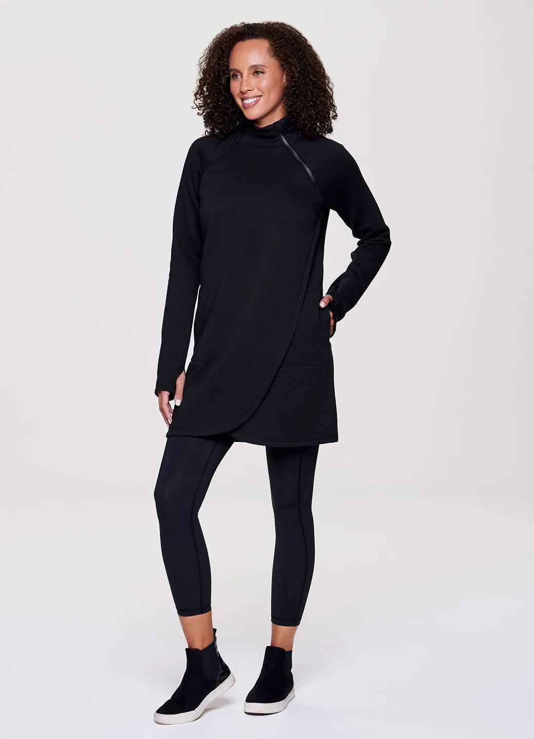 Prime Ready To Roll Fleece Mock Neck Dress