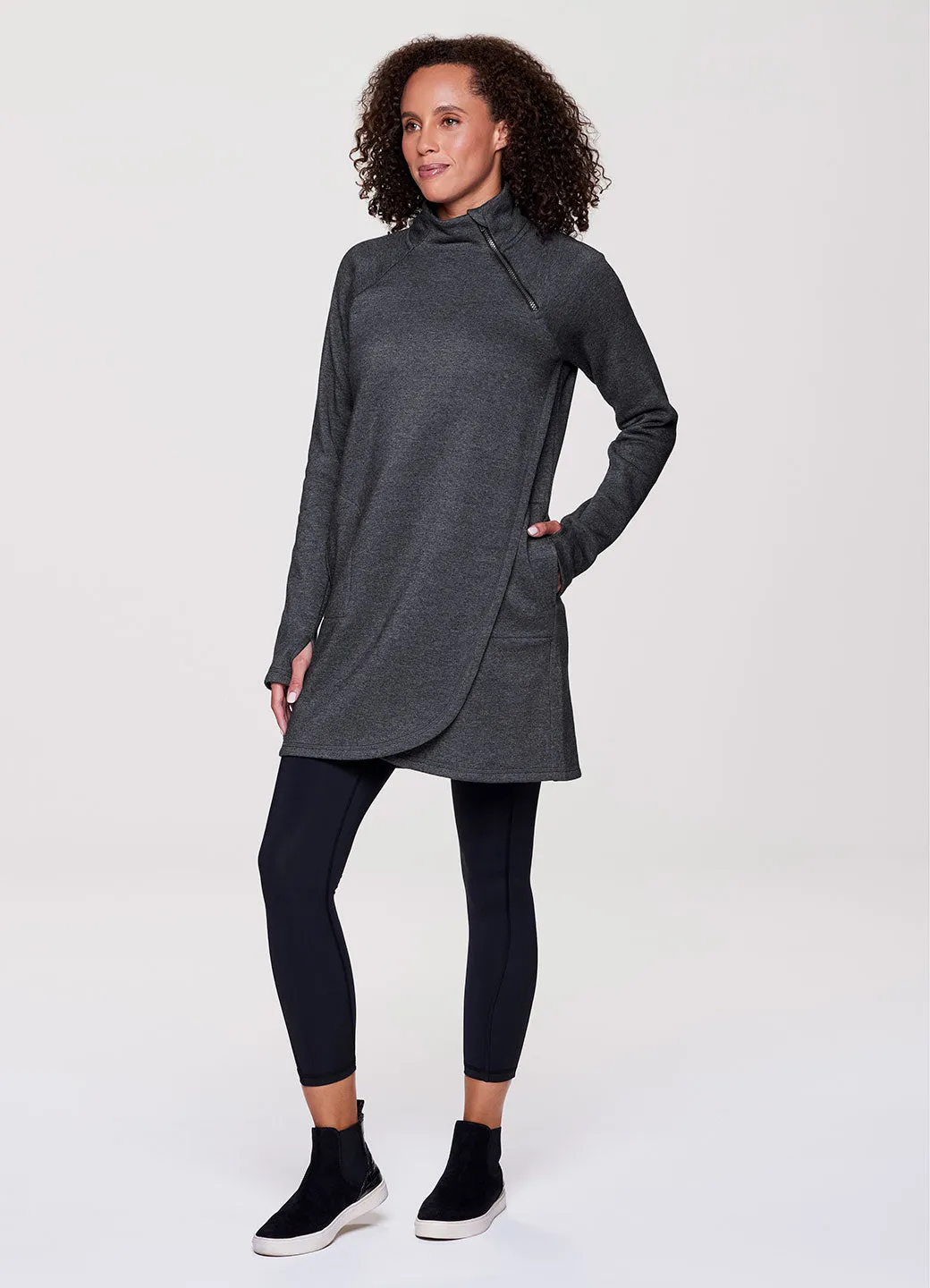 Prime Ready To Roll Fleece Mock Neck Dress