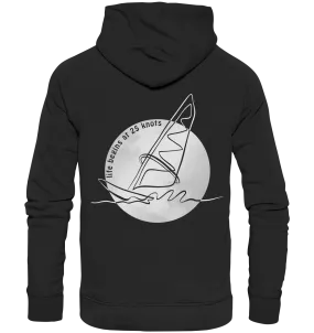 "Life begins at 25 Knots Backtail" - Unisex Premium Organic Hoodie