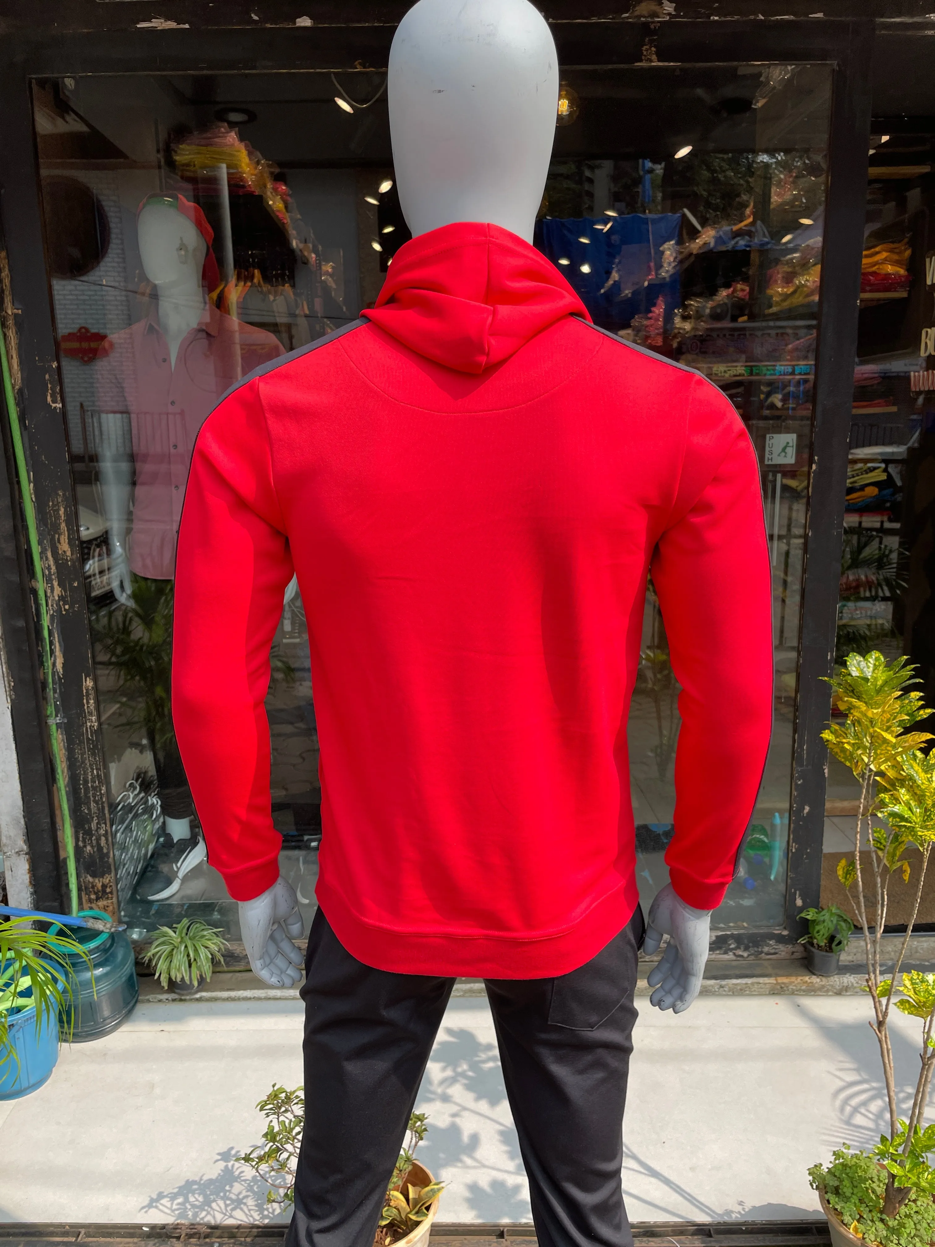 Red Side Stripe Hoodie Jackets