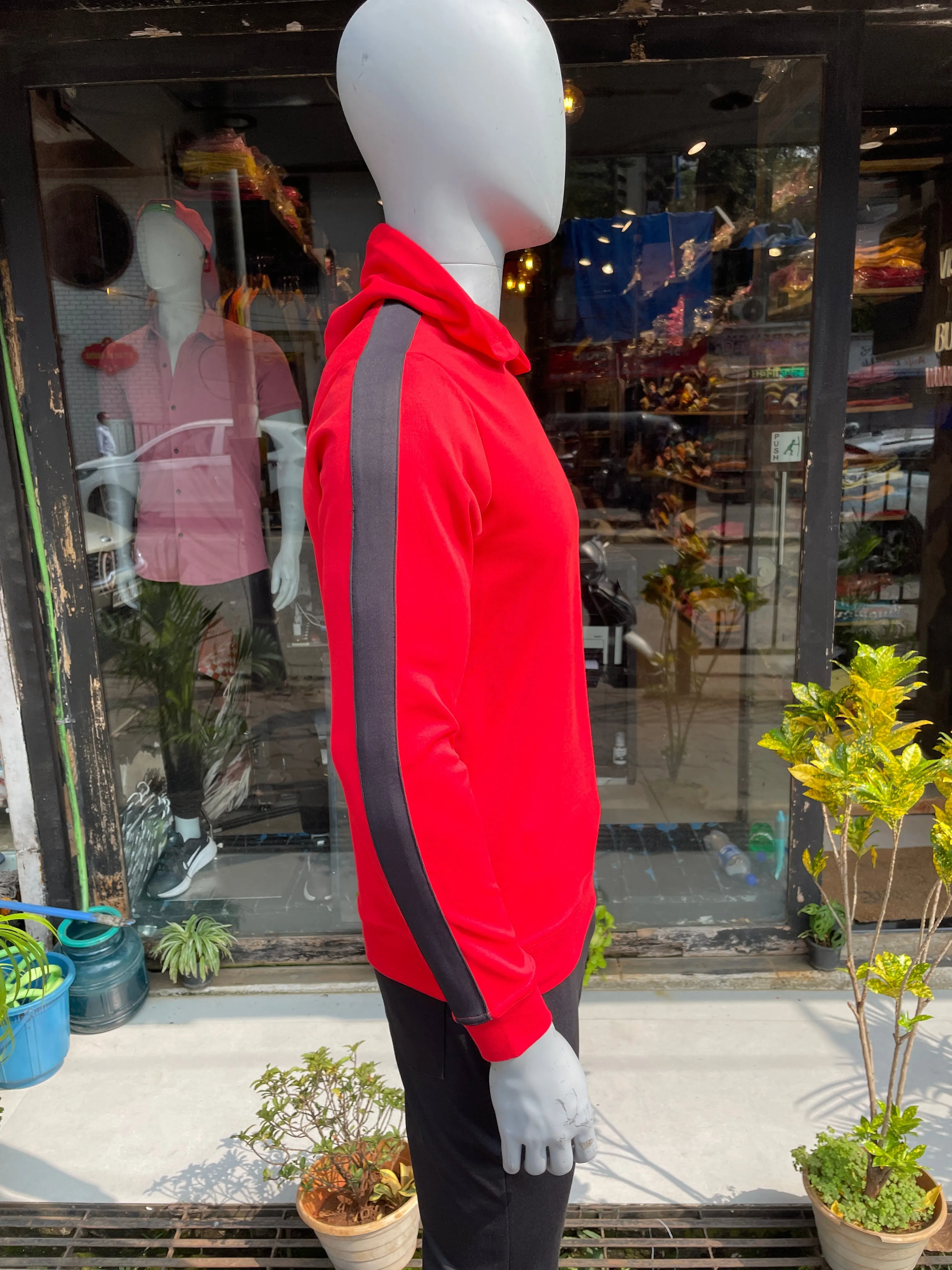 Red Side Stripe Hoodie Jackets